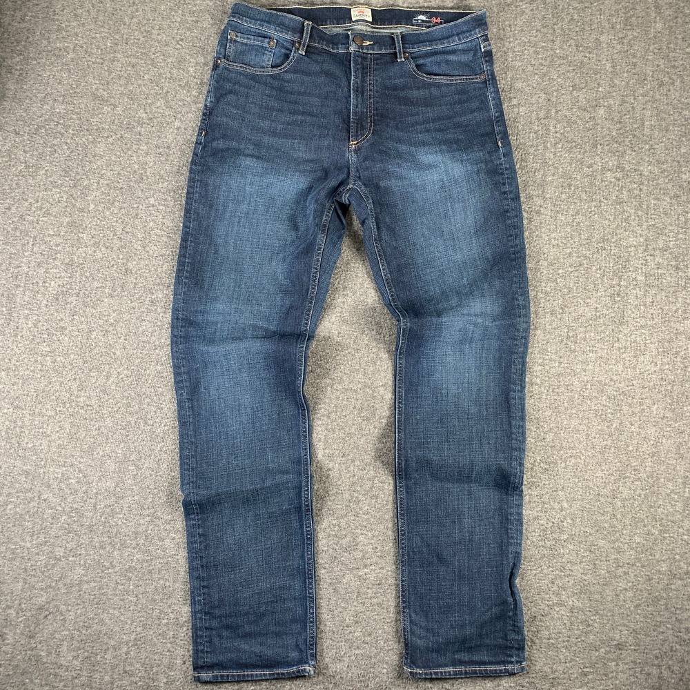 Faherty Jeans Men 34x34 Pants Modern Classic 5 Pocket Casual Ocean Denim Indigo
